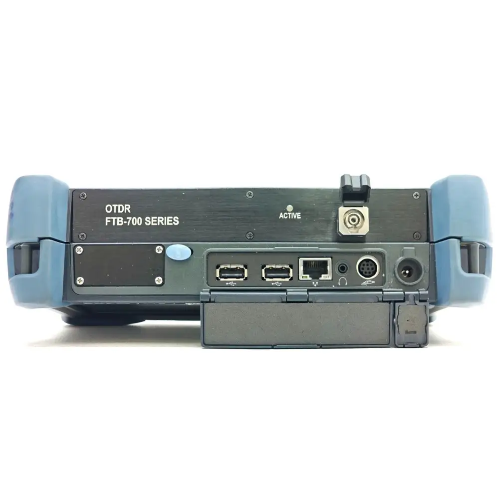 EXFO FTB-1 OTDR top panel showing power button and status indicators