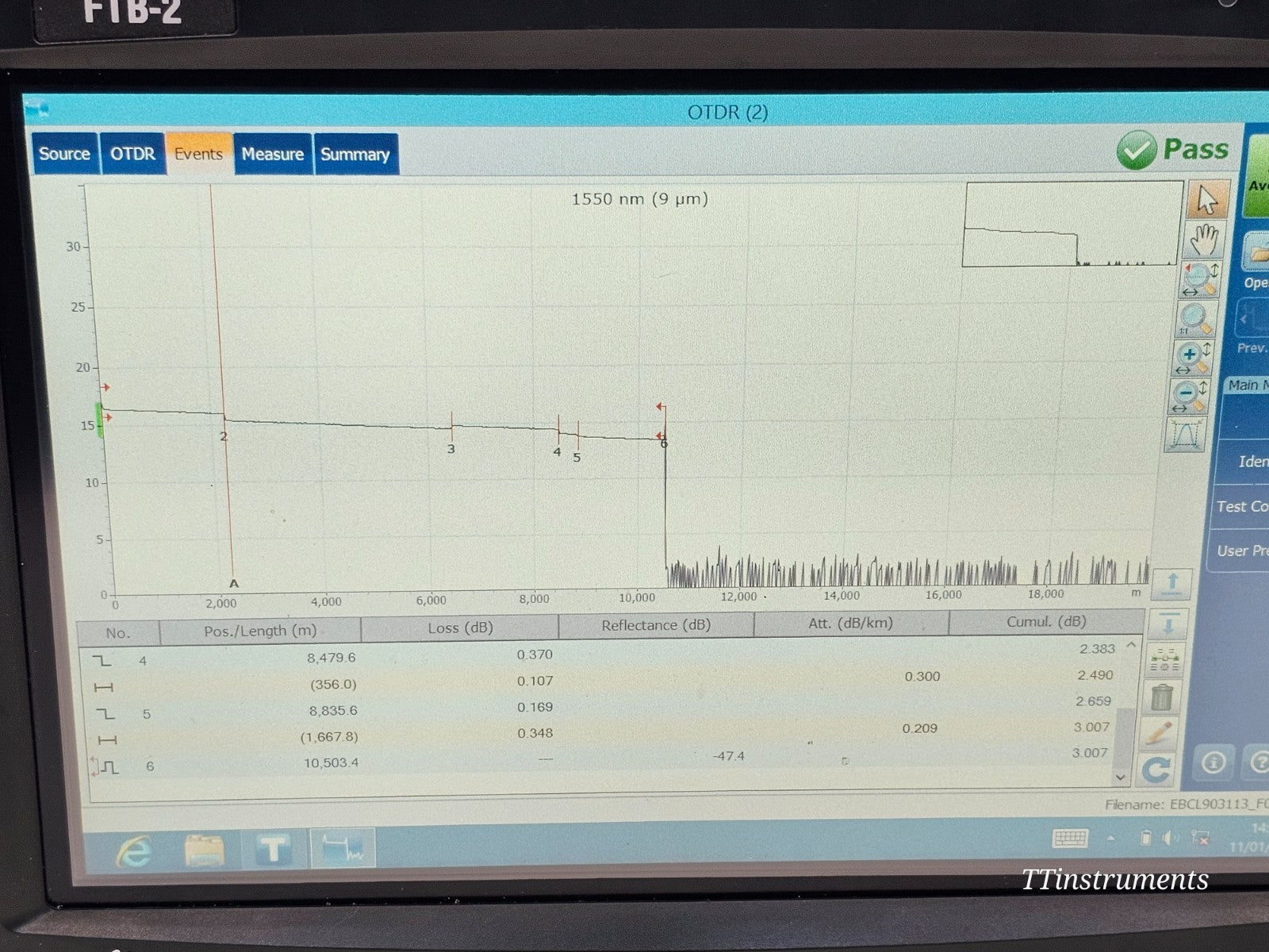 EXFO FTB-2 with FTB-7400E 1310/1550/1625 nm OTDR APC 42/41/41 dB FTB-7400-0234B