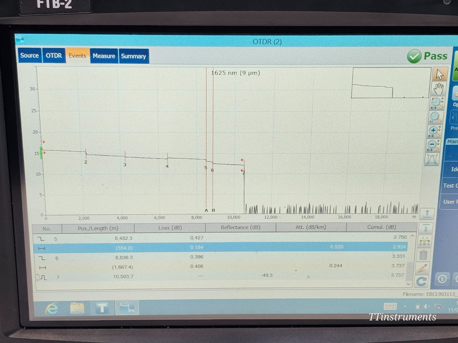 EXFO FTB-2 with FTB-7400E 1310/1550/1625 nm OTDR APC 42/41/41 dB FTB-7400-0234B