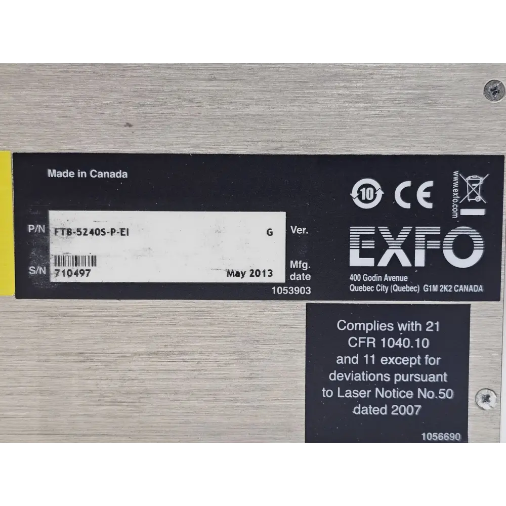 EXFO FTB-200 V2 Mainframe + FTB-5240S-P OSA INB (in-band OSNR) & ADV Options