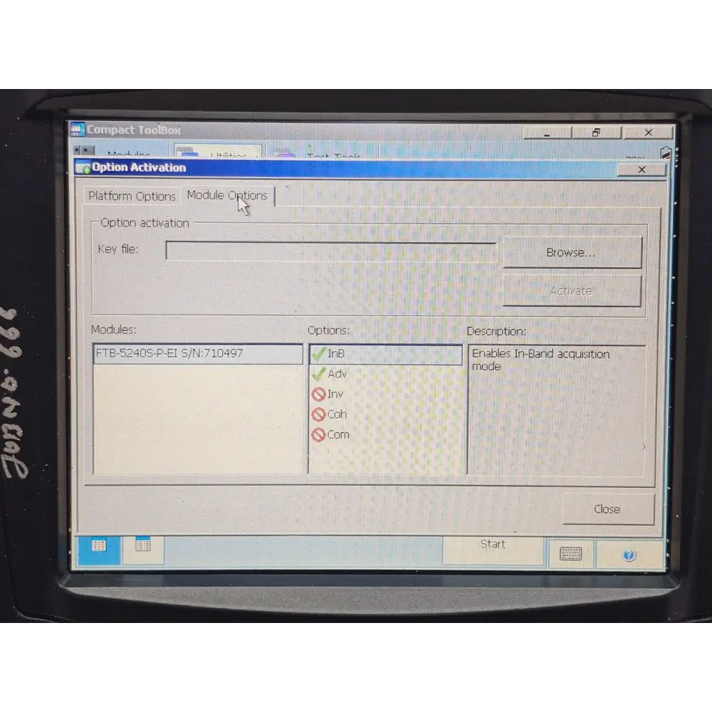 EXFO FTB-200 V2 Mainframe + FTB-5240S-P OSA INB (in-band OSNR) & ADV Options