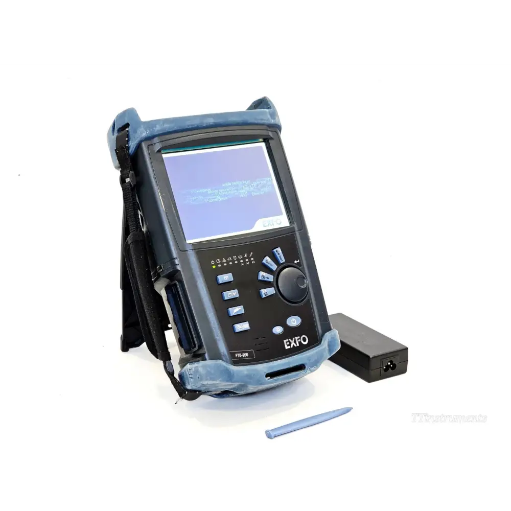 EXFO FTB-200 V2 portable modular test mainframe front view showing colour touchscreen display