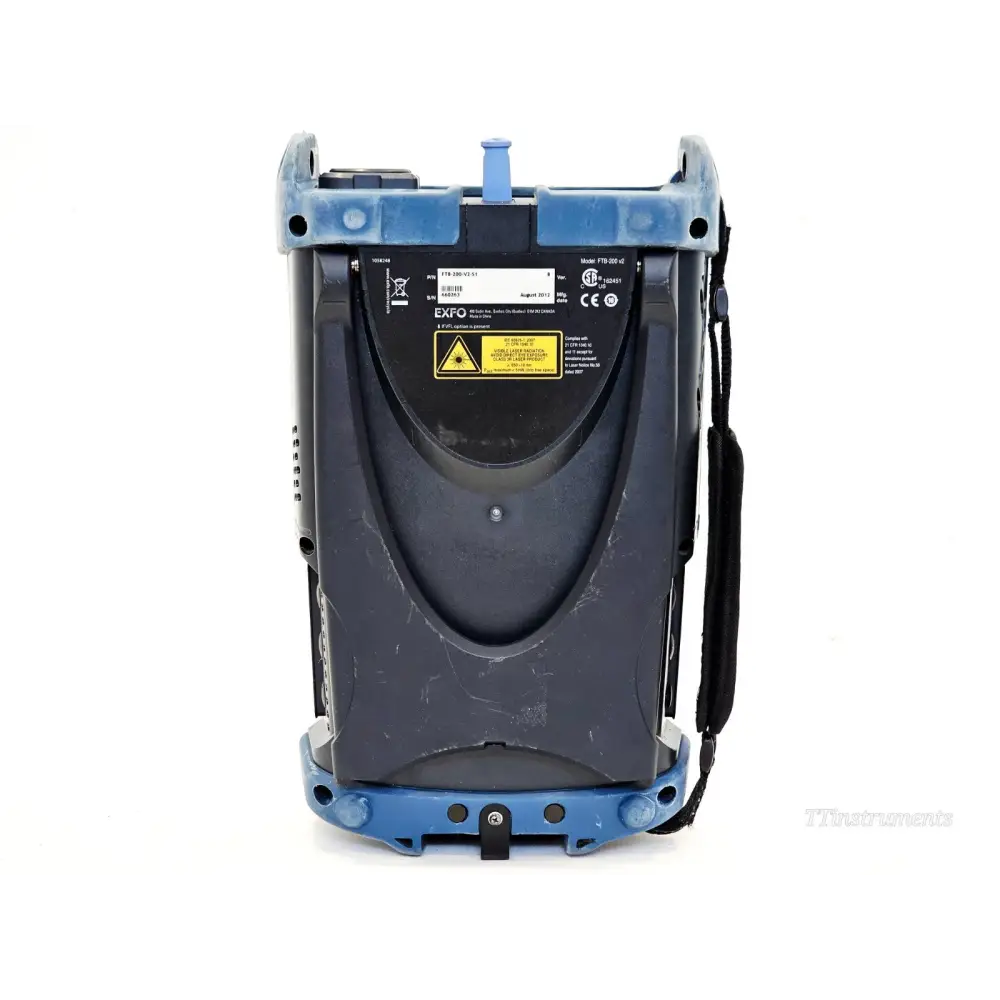 EXFO FTB-200 V2 mainframe rear panel showing USB and Ethernet connectivity ports