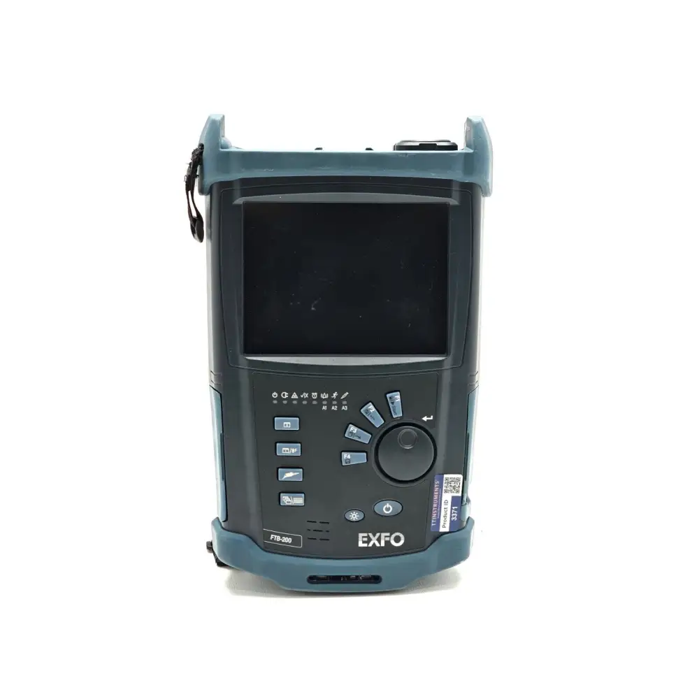 EXFO FTB-200 V2 portable mainframe showing colour touchscreen display