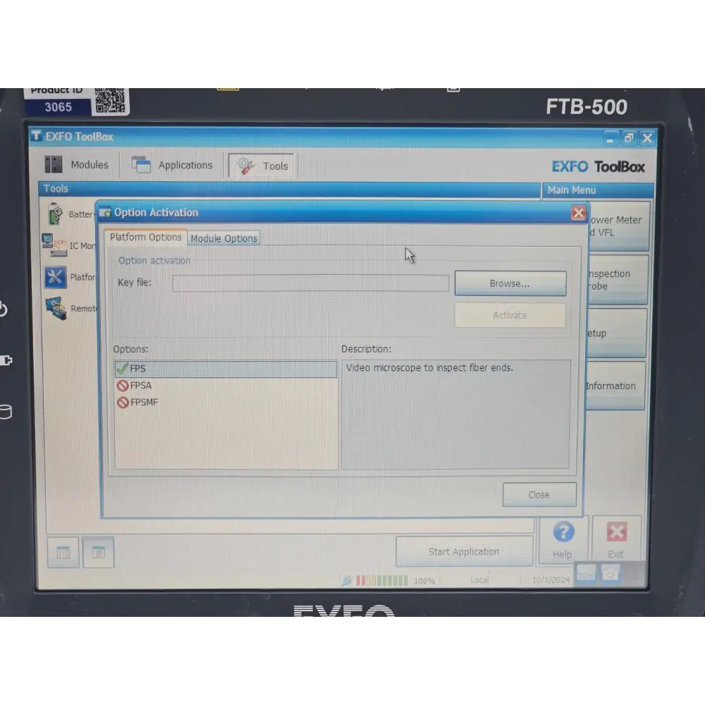 EXFO FTB-500 optical network test mainframe overall condition view
