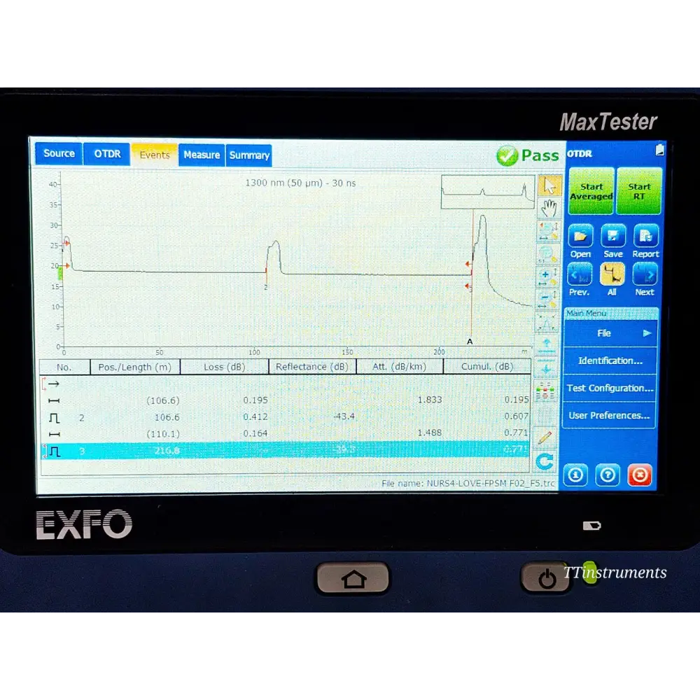 EXFO MAX-720C-Q1 handheld OTDR angled three-quarter view showing full unit