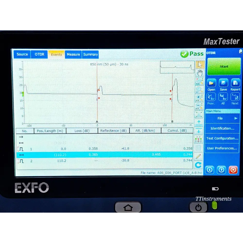 EXFO MAX-720C-Q1 QUAD SM MM OTDR iOLM MaxTester 1310/1550 & 850/1300 nm with PM.16