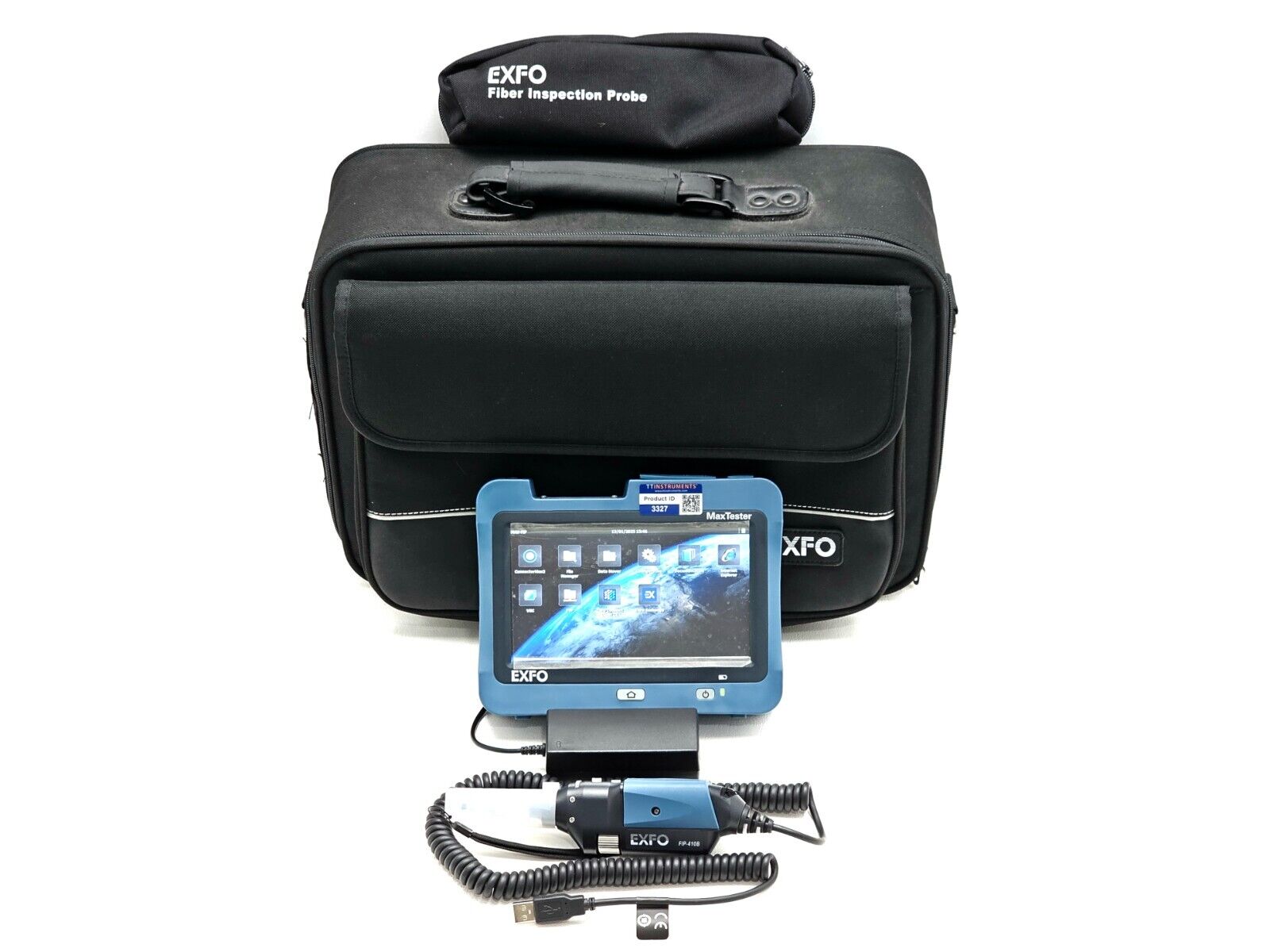 EXFO MaxTester MAX-FIP Mainframe w/ FIP-410B Fiber Inspection Scope & U25M Tip
