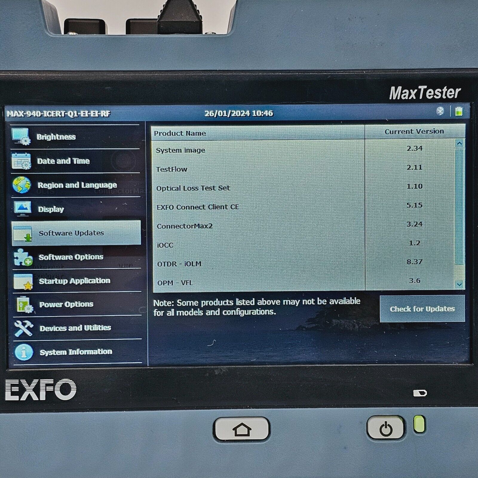 EXFO OLTS 940 ICERT QUAD 850/1300/1310/1550 nm SM MM Optical Loss Tester MAX-940
