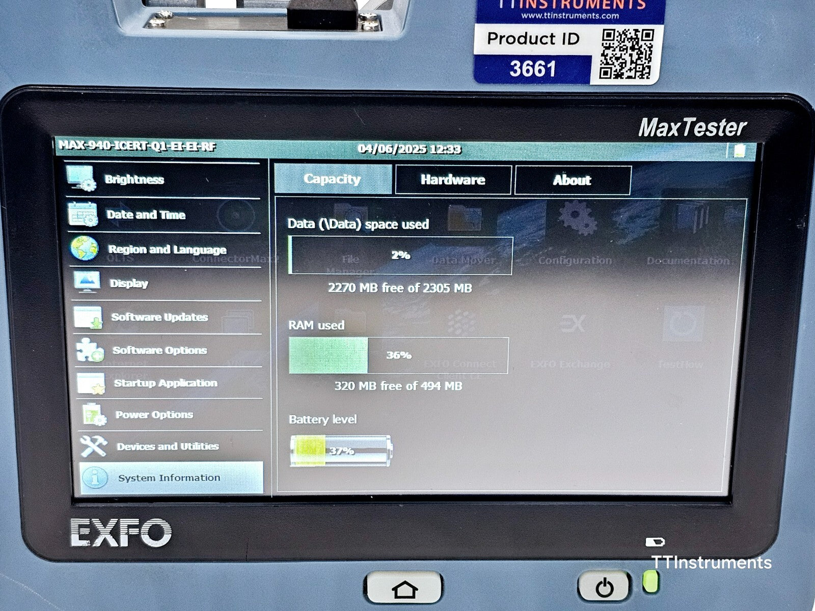 EXFO OLTS 940 ICERT QUAD 850/1300/1310/1550 nm SM MM Optical Loss Tester MAX-940