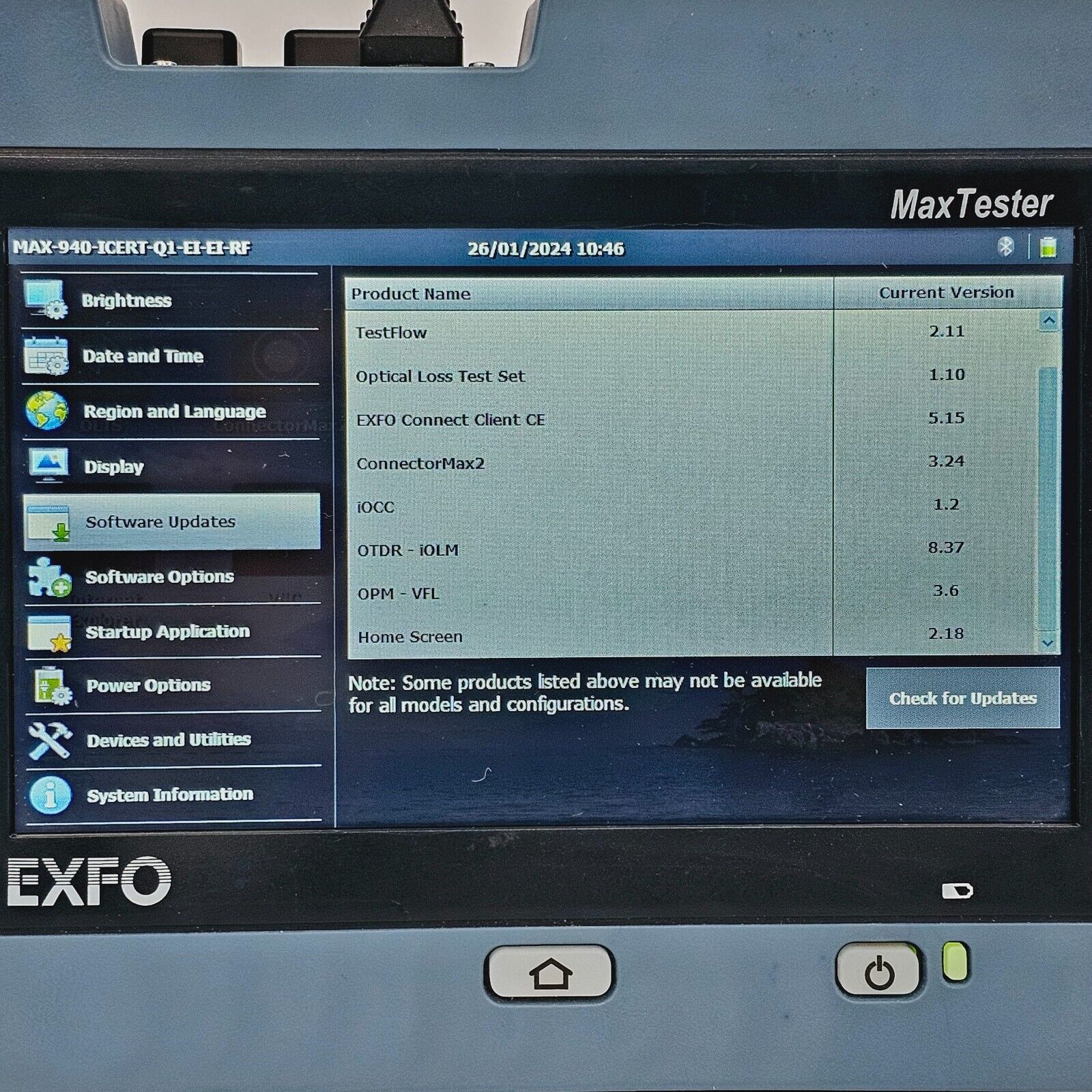 EXFO OLTS 940 ICERT QUAD 850/1300/1310/1550 nm SM MM Optical Loss Tester MAX-940