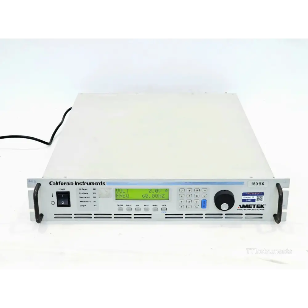 California Instruments 1501IX 1500VA programmable AC power source front panel view