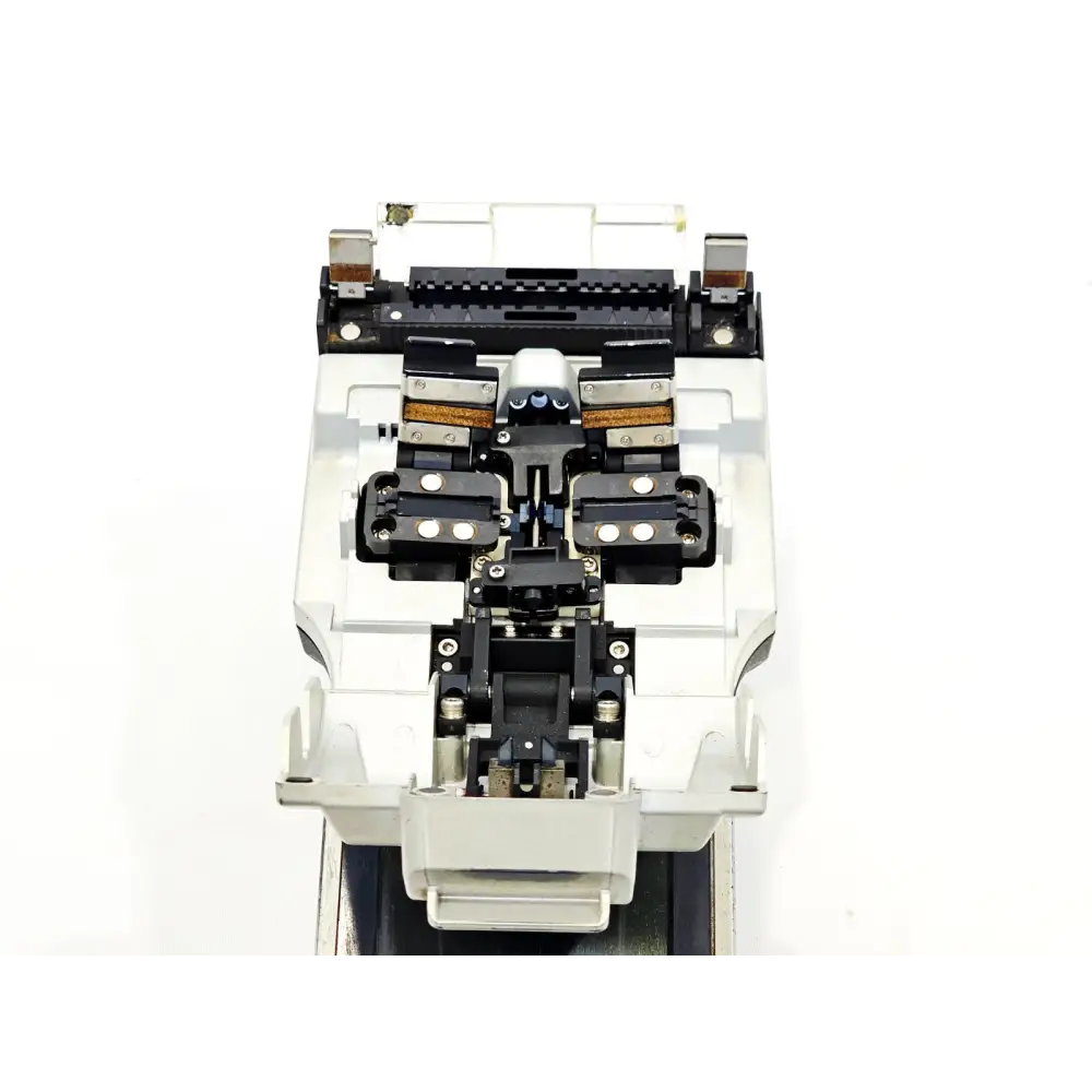 Fitel S325A fibre cleaver close-up showing blade and fibre holder mechanism