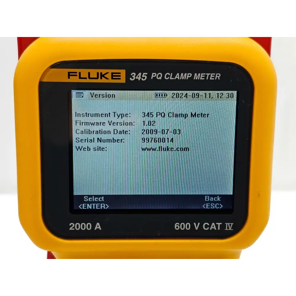 Fluke 345 meter keypad and rotary selector control detail