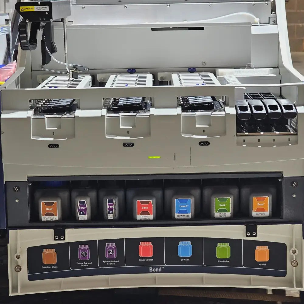 Leica Bond-Max staining system overall view showing main chassis and slide processing area