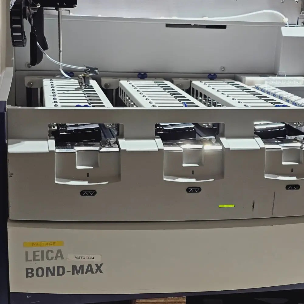 Leica Bond-Max serial number and manufacturer label showing MFD 2008