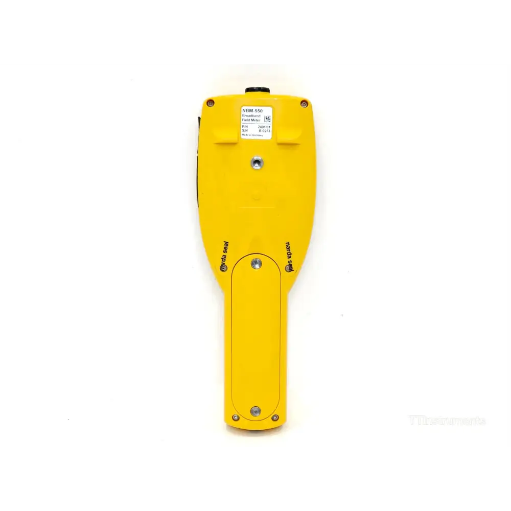 Narda NBM-550 and probe assembly side view showing connector