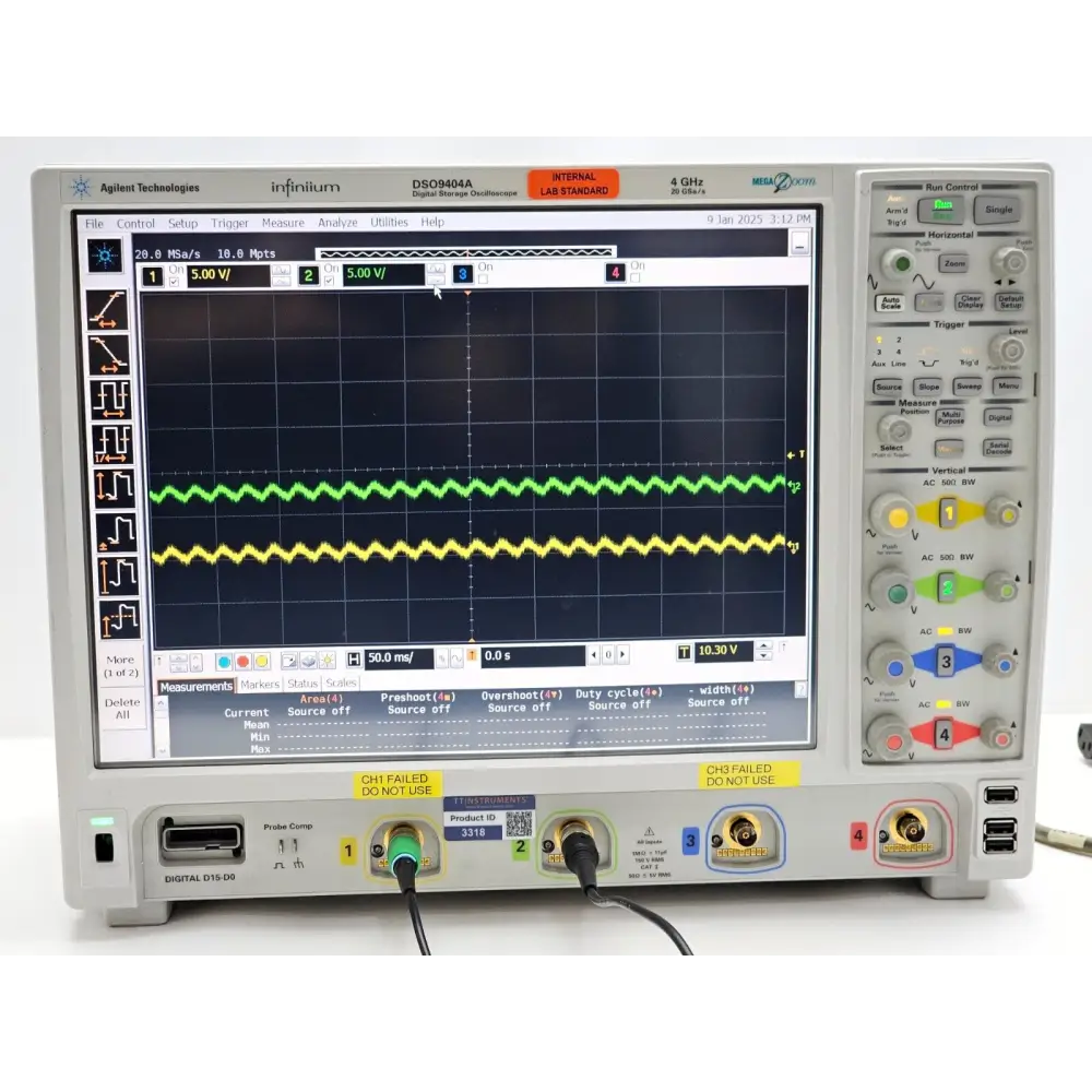 DSO9404A oscilloscope overall cosmetic condition front three-quarter view