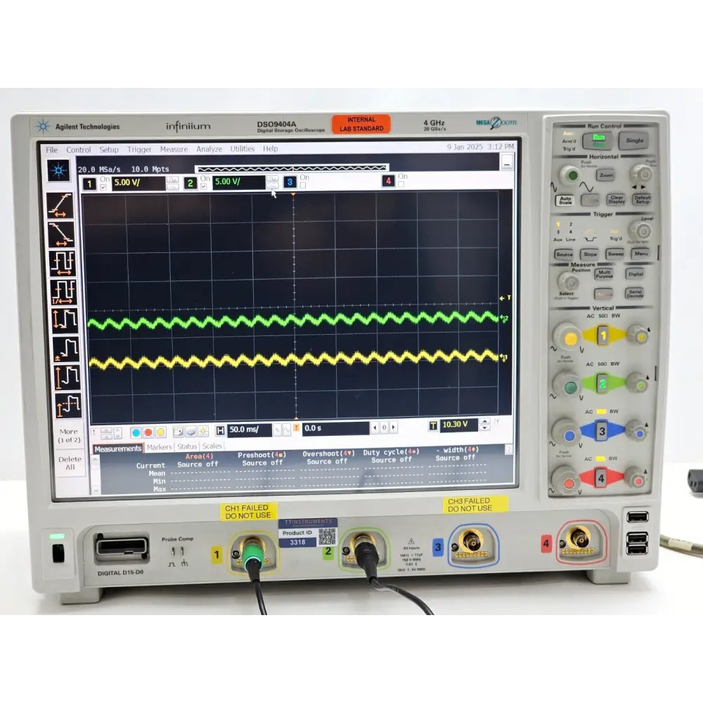 Keysight Agilent DSO9404A front panel knobs and soft-key buttons
