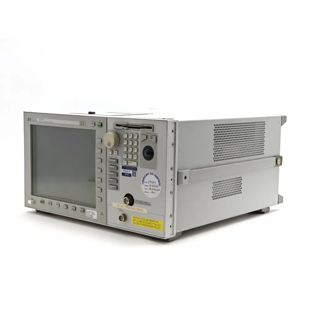 HP 86142A Optical Spectrum Analyser front panel controls and display detail