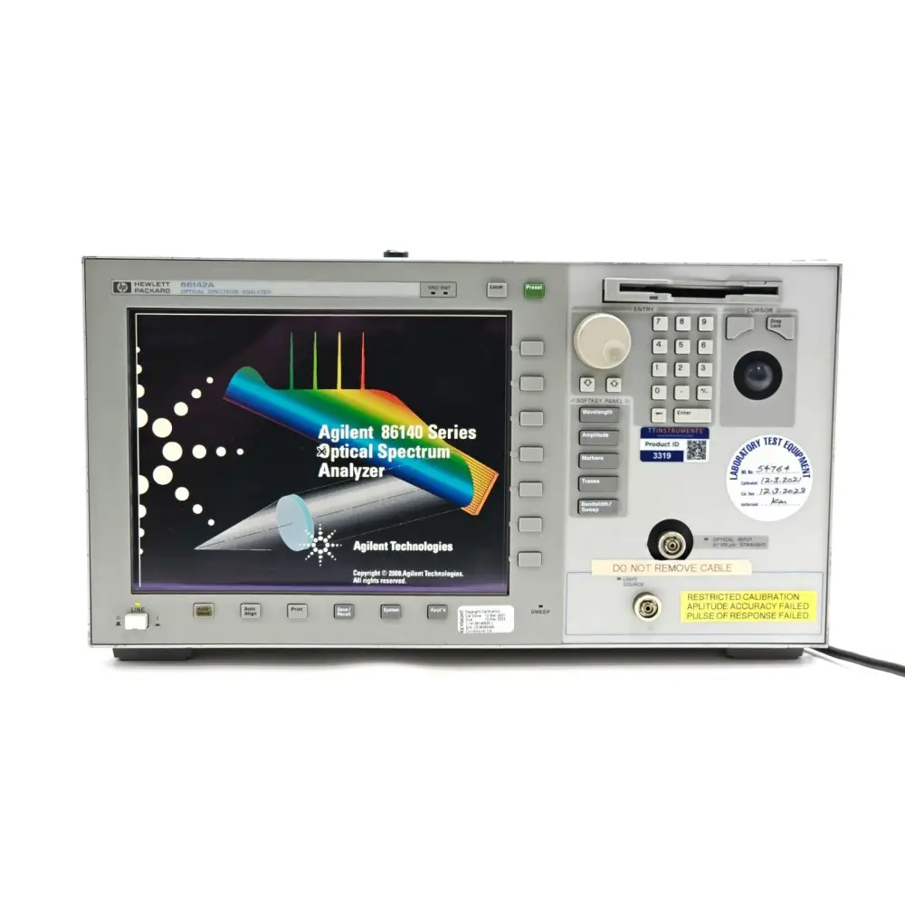 Keysight 86142A top view showing overall unit condition