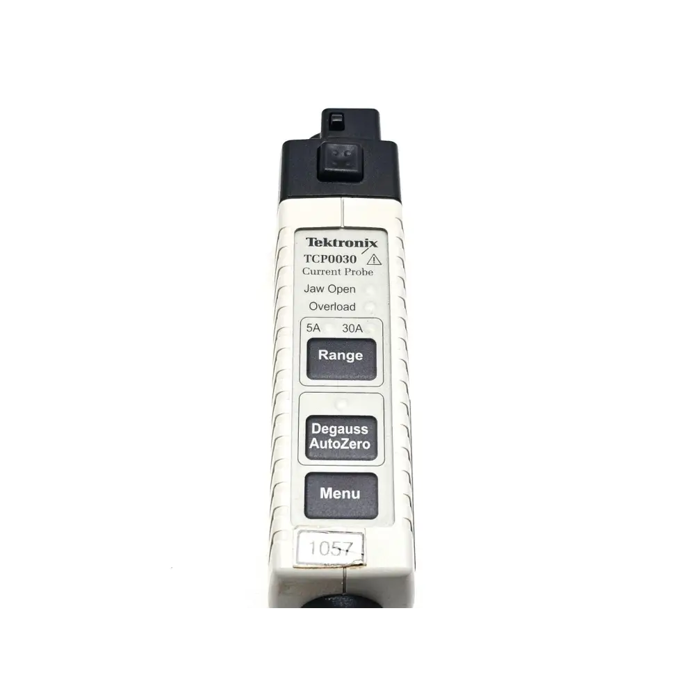 Tektronix TCP0030 30A current probe close-up of probe body condition for parts listing