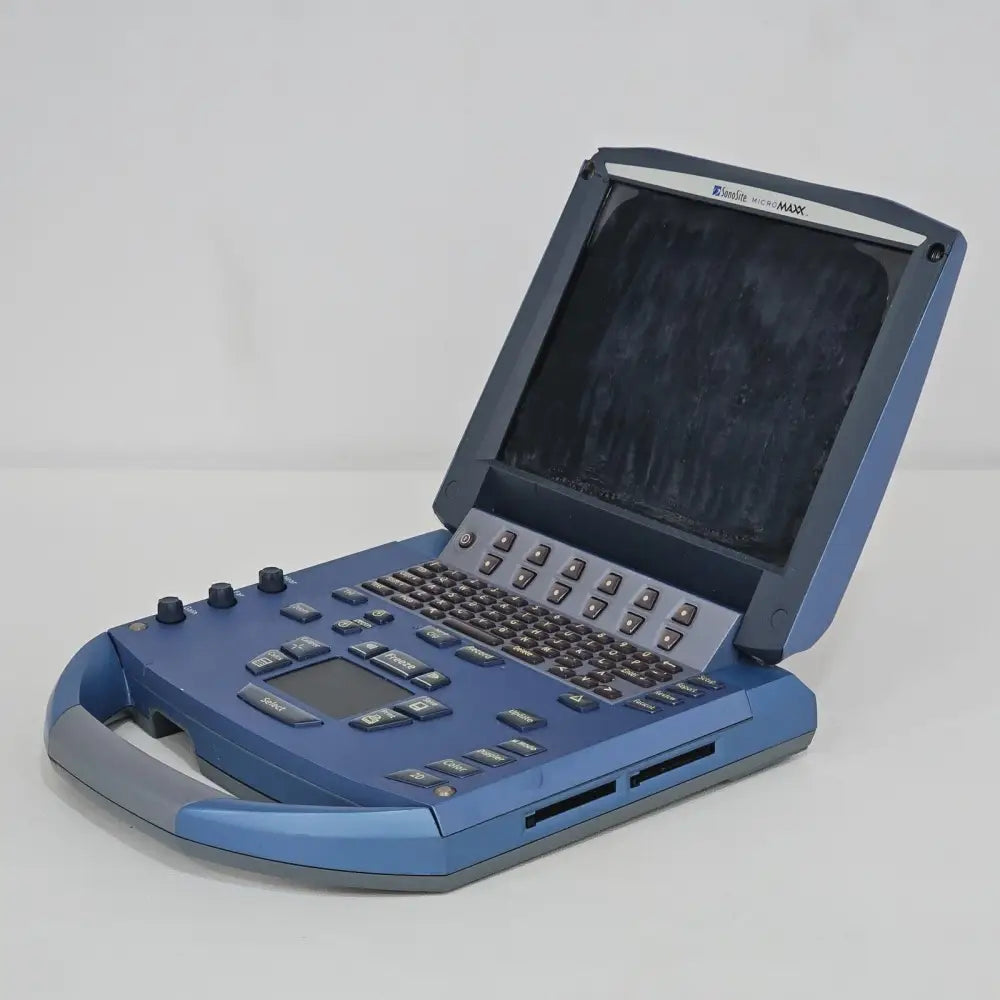 SonoSite MicroMaxx ultrasound unit rear view showing connectors and ports