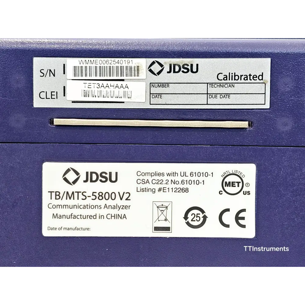 MTS 5800 v2 display showing loaded software options and licence screen
