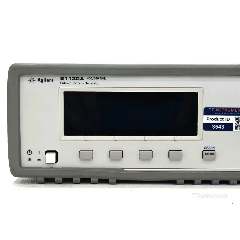 Agilent 81130A instrument label and serial number detail
