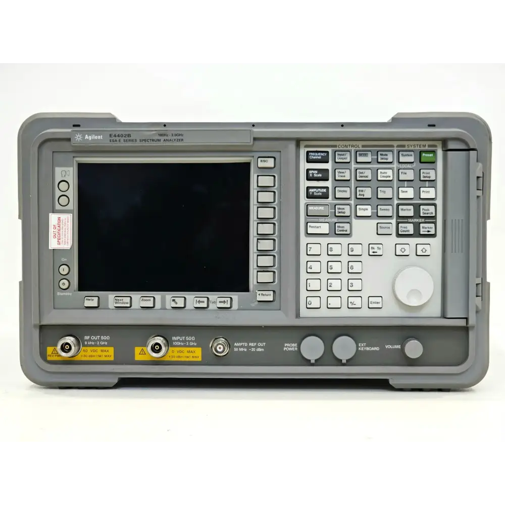 Agilent E4402B rear panel GPIB and RF output ports