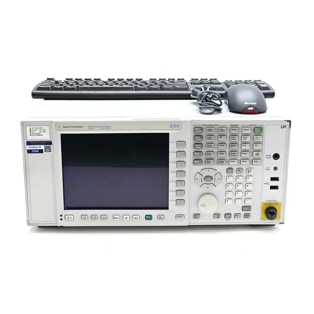Keysight Agilent N9010A EXA Signal Analyzer front panel view showing display and controls