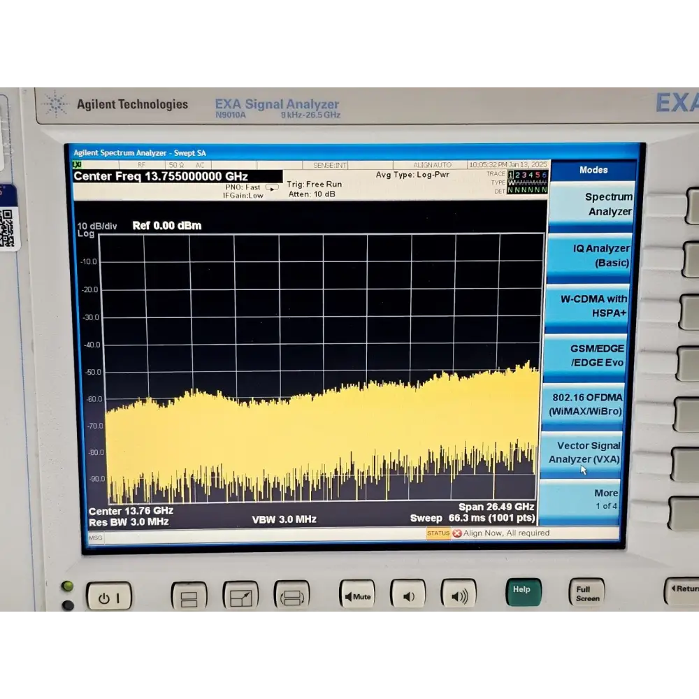 Keysight N9010A EXA 26.5 GHz signal analyzer full unit view for parts or repair