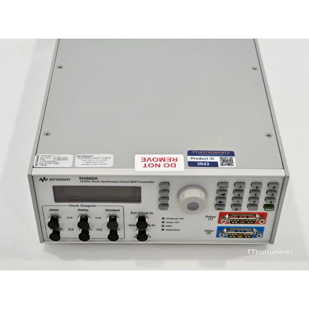 Keysight N4960A 16 GHz BERT Controller angled view showing full instrument body