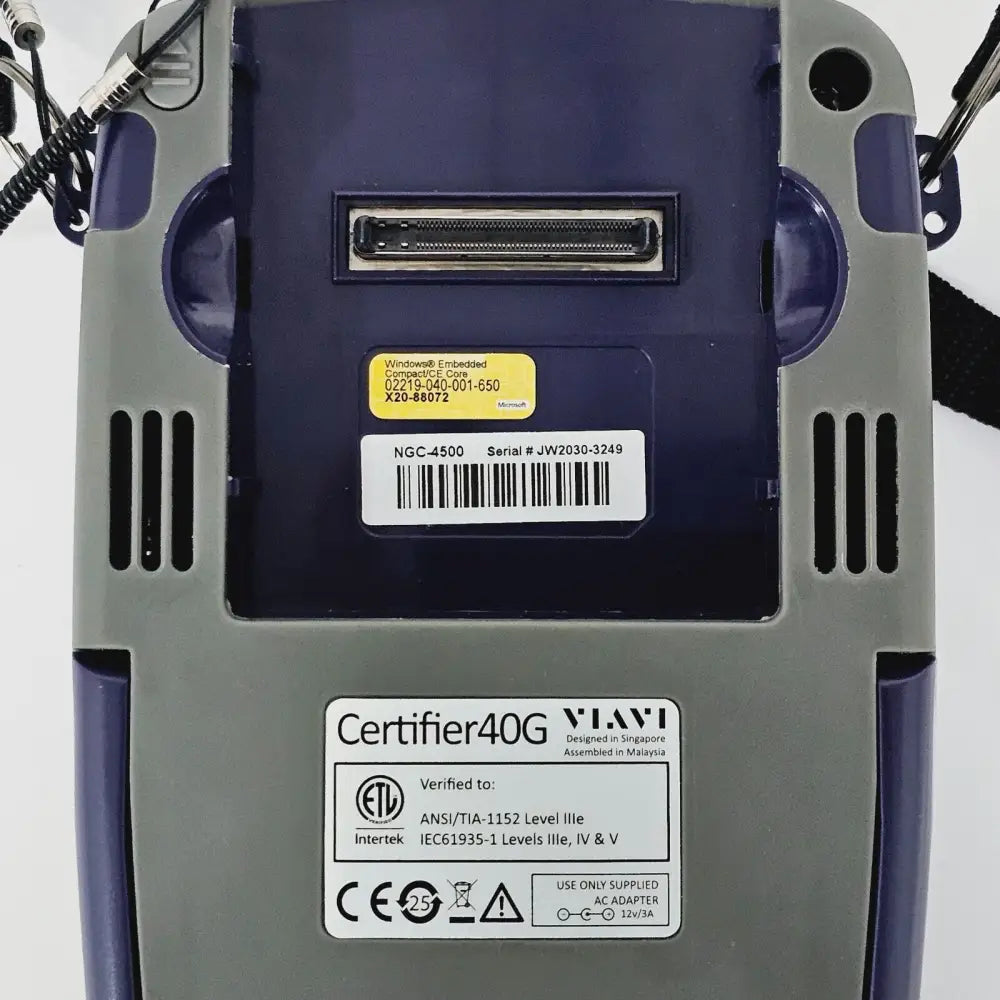 Viavi JDSU NGC-4500 serial number and label detail on mainframe