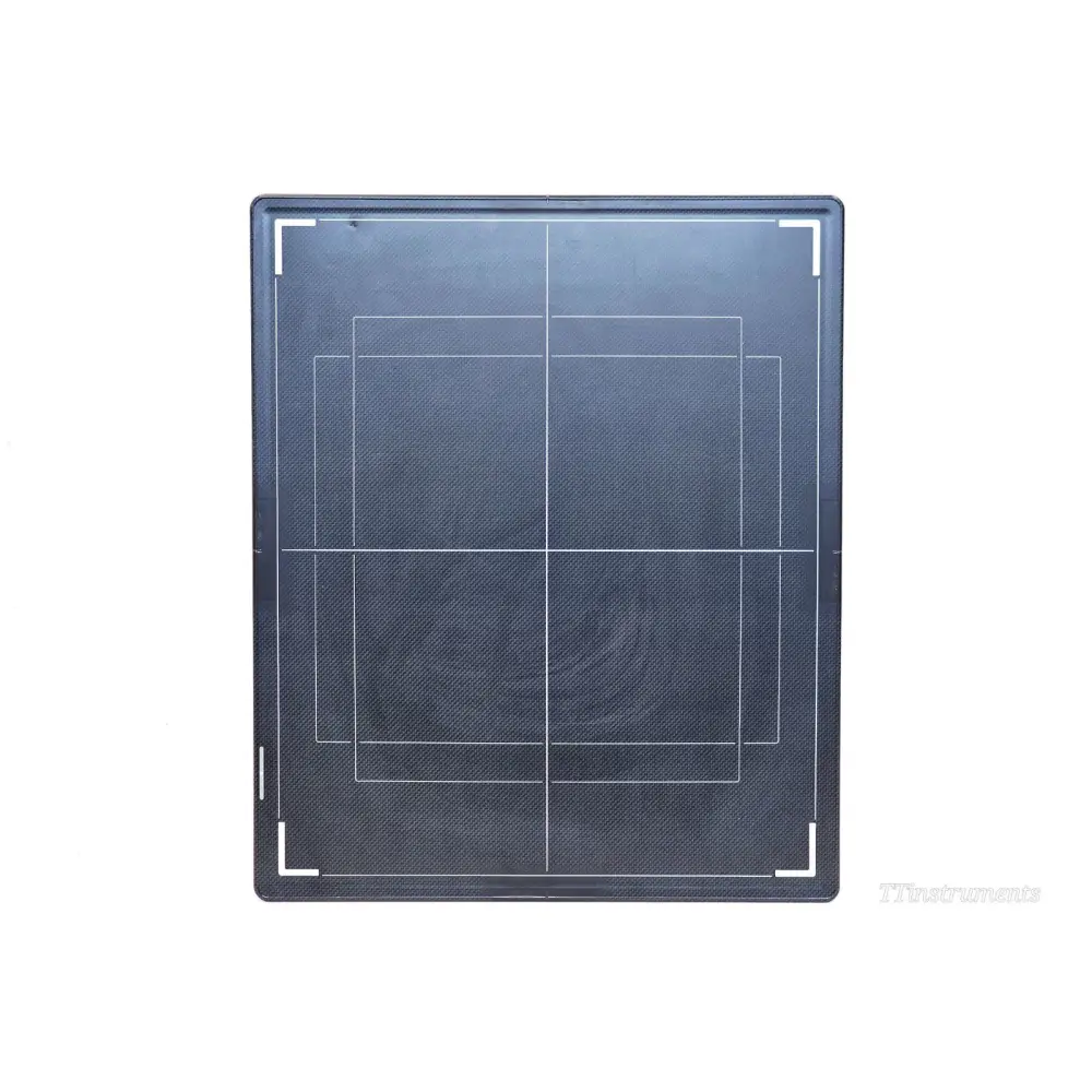 Fujifilm FDR D-EVO III C35i flat panel detector — front face view showing carbon fibre surface and alignment markers