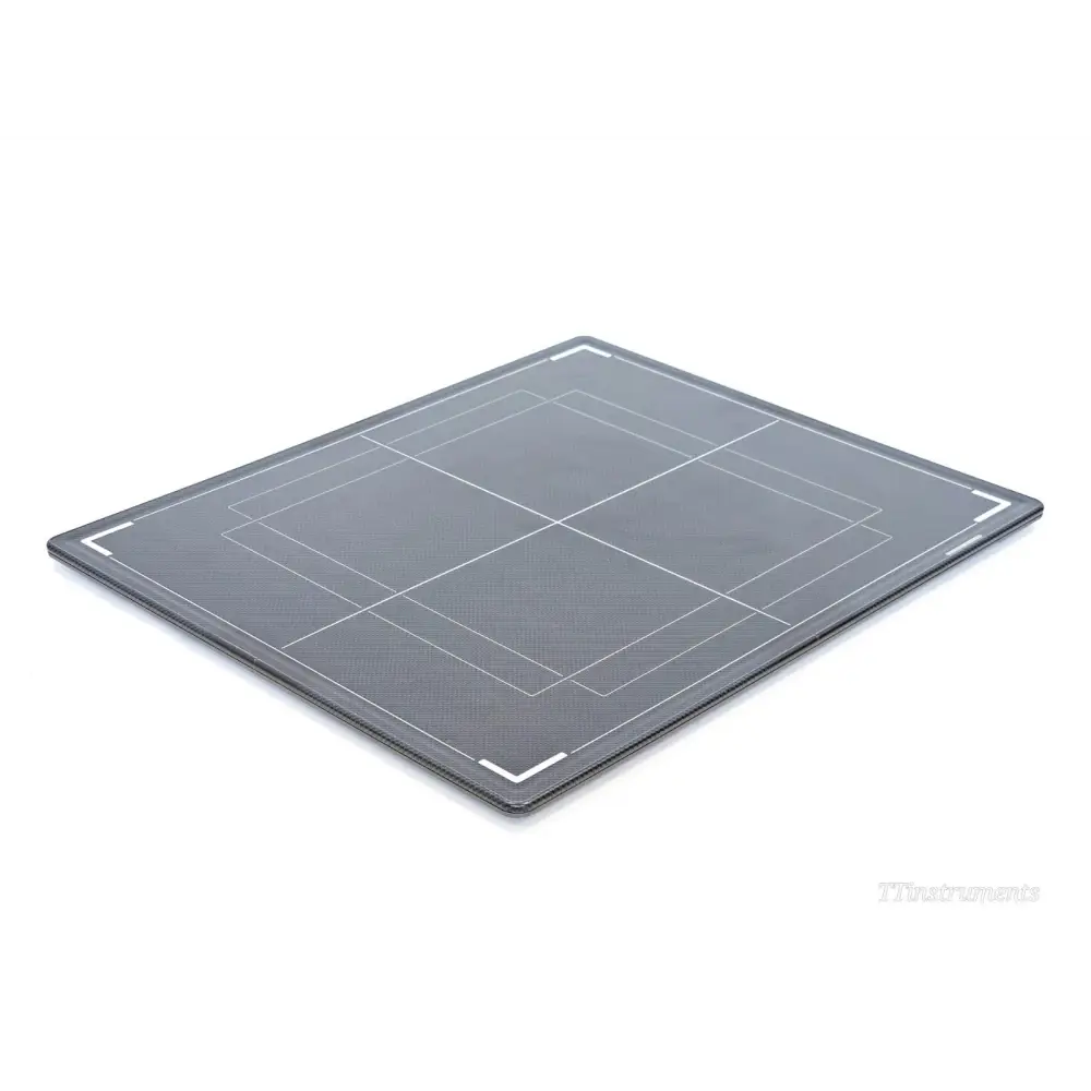 Fujifilm FDR D-EVO III C35i flat panel detector — angled front view showing carbon fibre imaging surface and corner markers