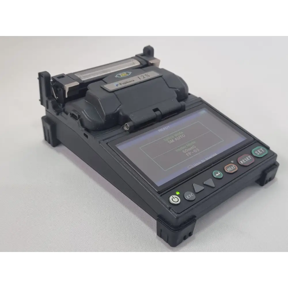 Fujikura FSM-12S splicer right side view showing control buttons and interface