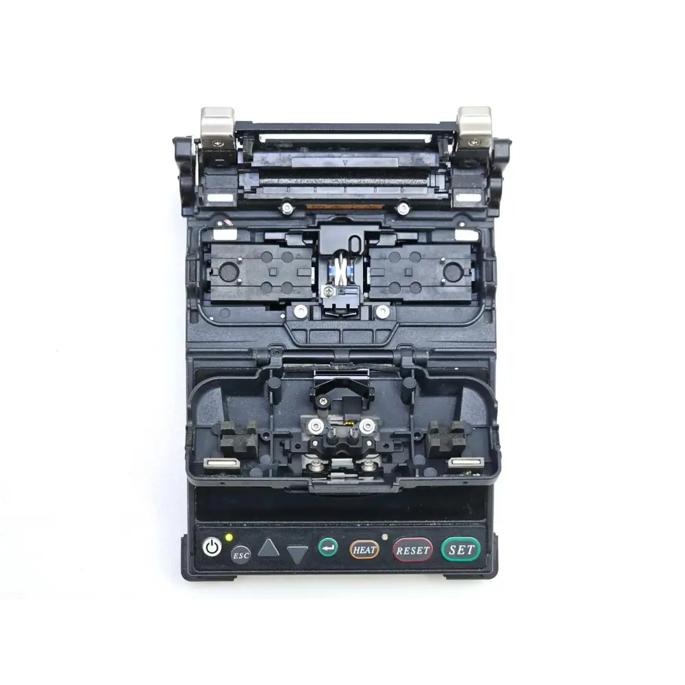 Full kit contents of Fujikura 12S SM MM fusion splicer set including CT-30 cleaver and holders