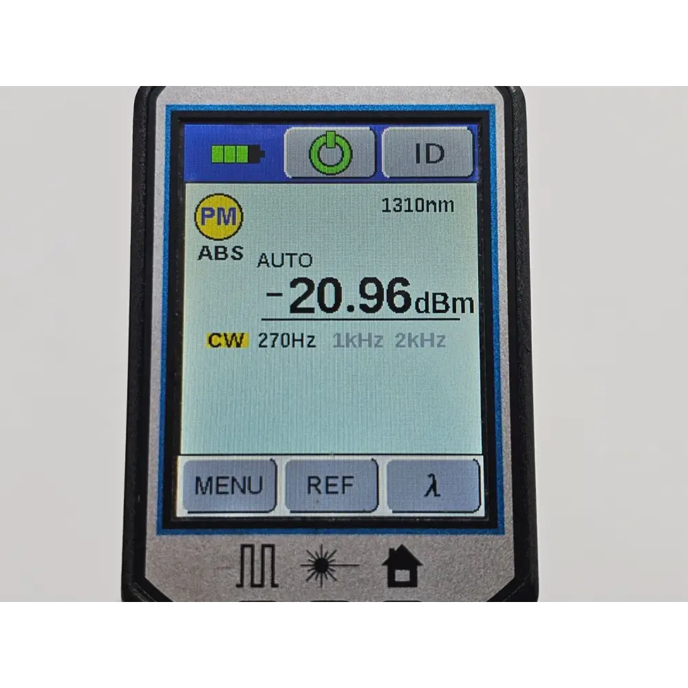 Fujikura FID-30R fiber identifier showing universal 2.5mm adapter connection