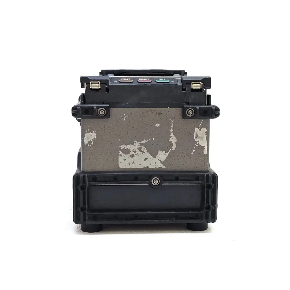 Fujikura FSM-60S splicer rear panel showing ports and connectors