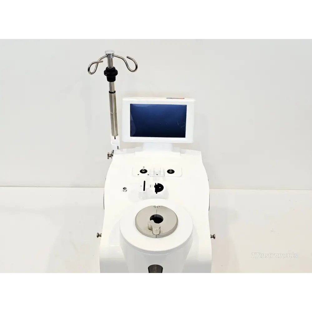 Cytiva Sepax C-Pro top-front view showing centrifugation chamber port, kit loading interface and touchscreen