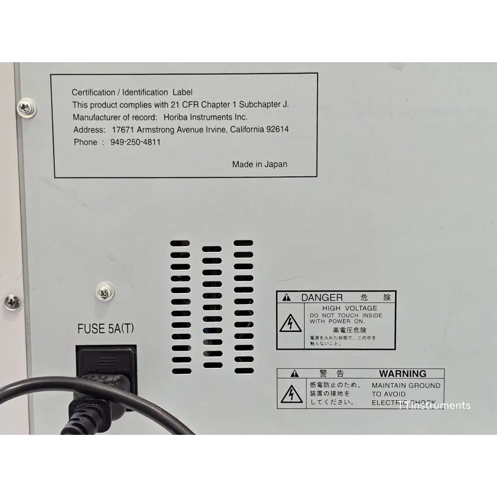 Horiba Partica LA-960S instrument front panel controls and indicators