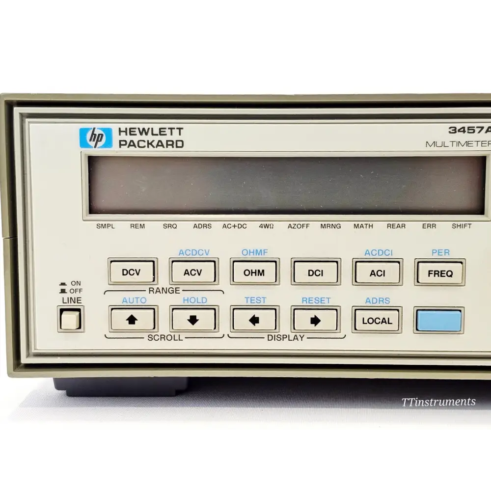 HP 3457A used bench digital multimeter angled three-quarter view