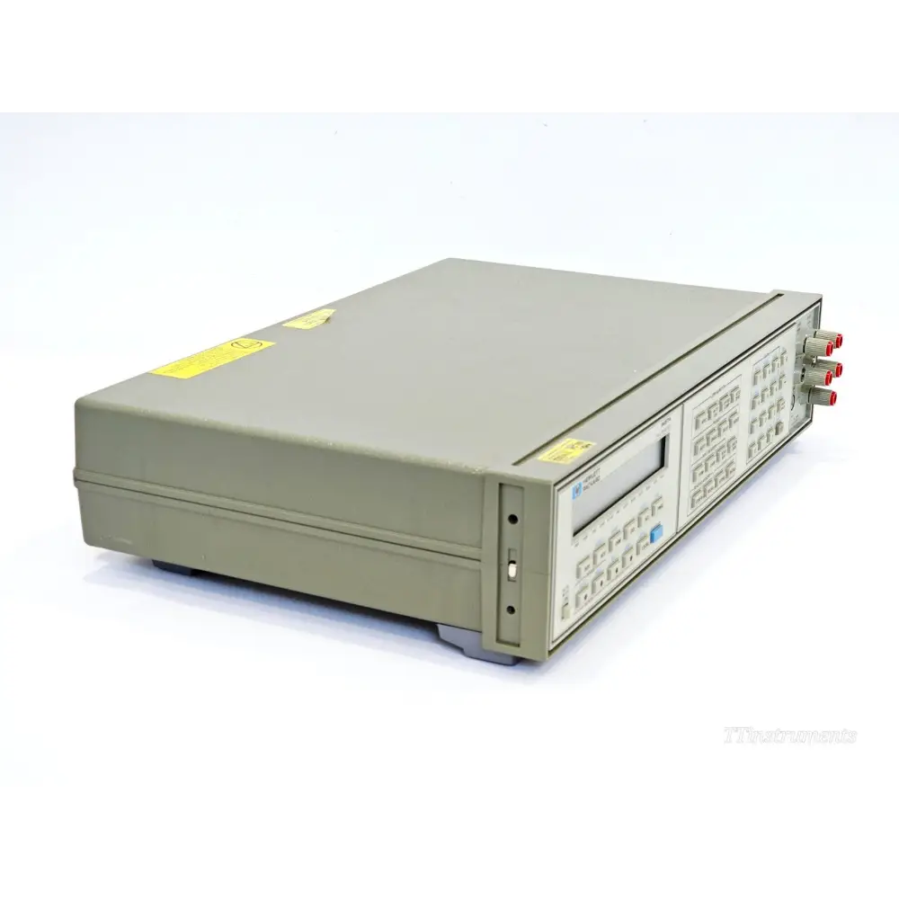 HP Agilent 3457A DMM front face with function selection buttons and numeric display