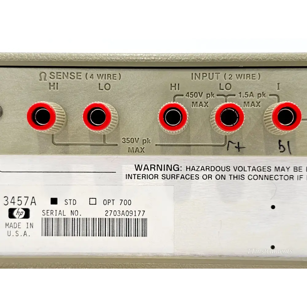 HP Agilent 3457A multimeter display close-up showing digit resolution readout