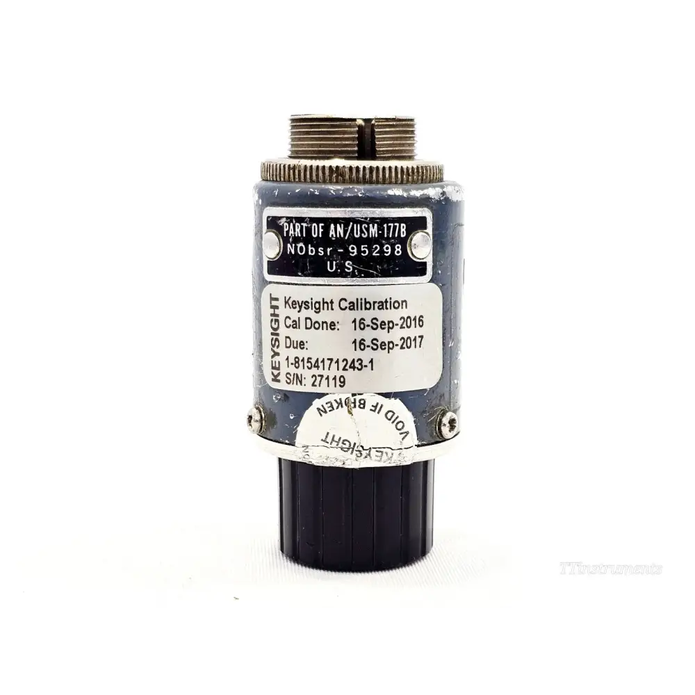 HP 478A Thermistor Mount reverse showing Keysight calibration label Cal Done 16-Sep-2016 S/N 27119