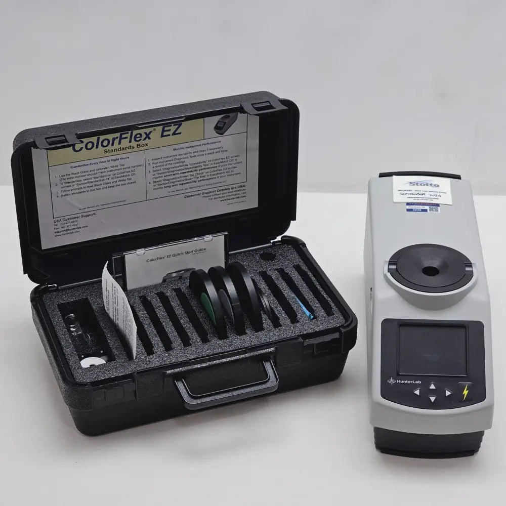 HunterLab ColorFlex EZ 45/0 LAV spectrophotometer front view on white background