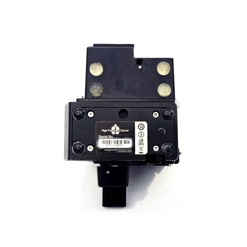 INNO V10 Pro high precision fibre cleaver underside showing serial number label and rubber feet