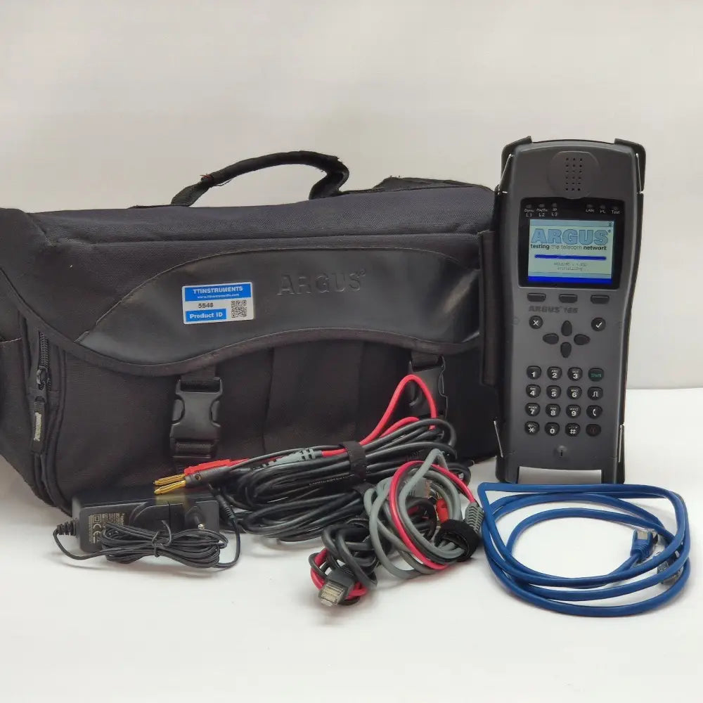 Intec Argus 165 GigE xDSL tester with carry case, power adapter, test leads and blue Ethernet patch cable