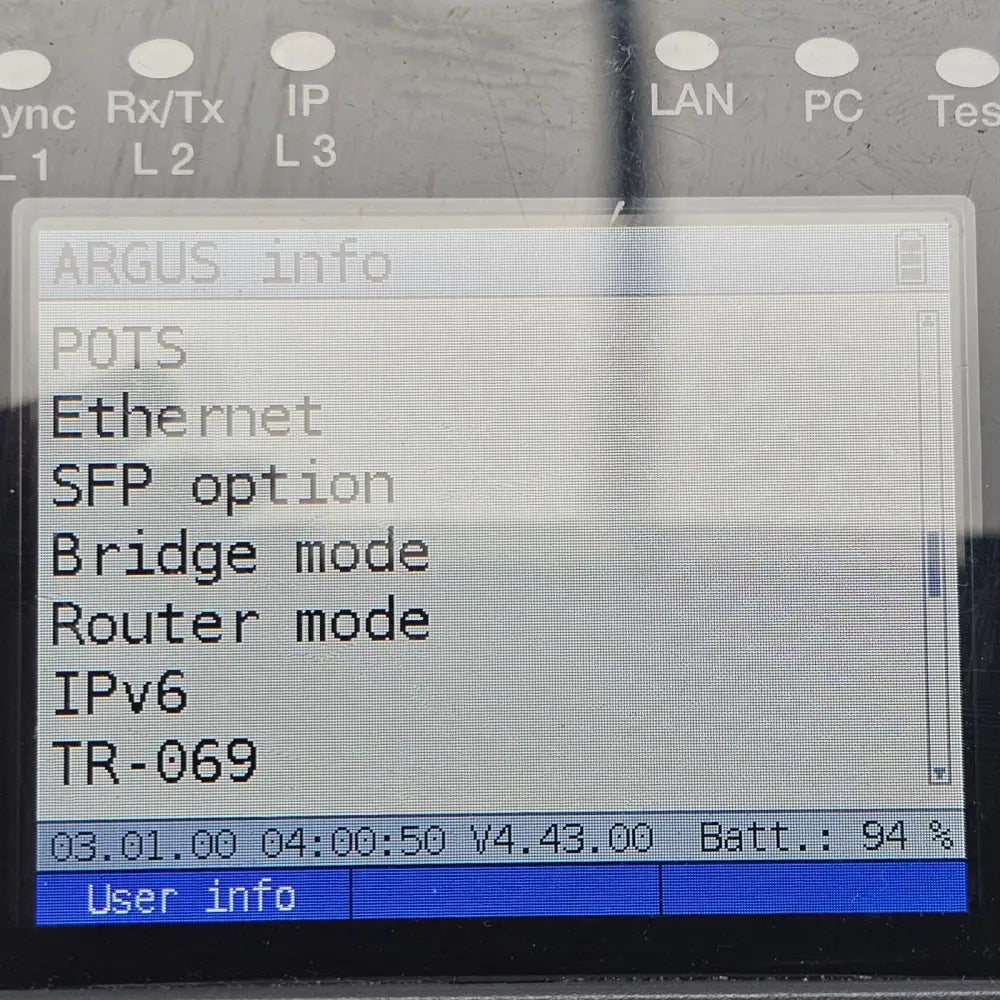 Intec Argus 165 bottom panel with test lead connections